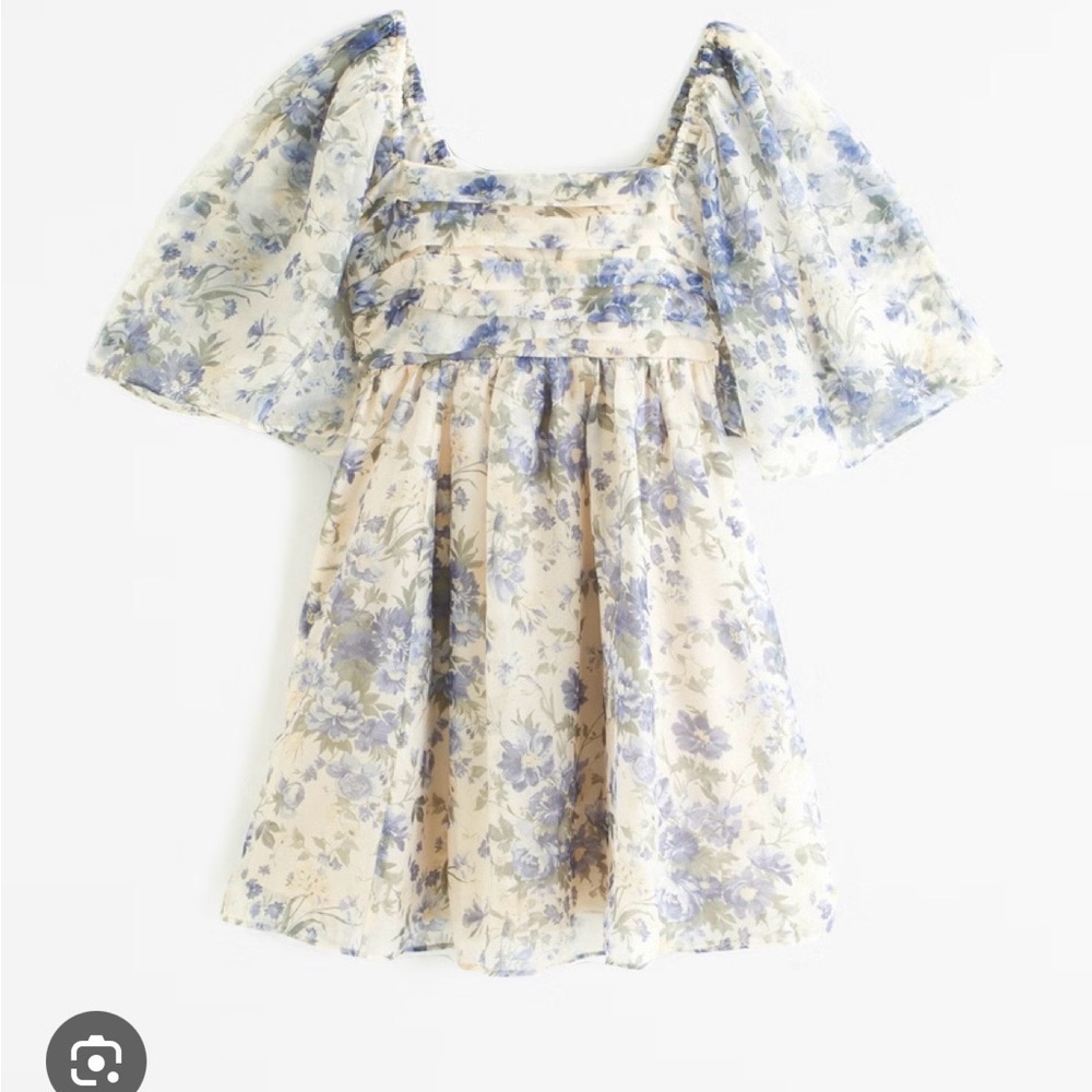 Emerson Angel Sleeve Mini Dress - Cream Floral